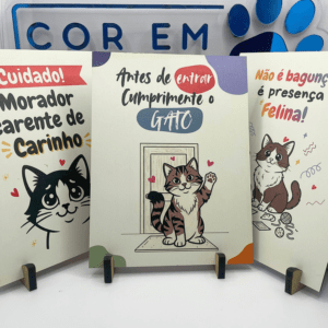 Plaquinhas Pet Gatos - Linha Essencial - 15x20cm
