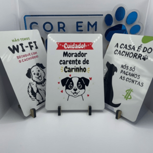 Plaquinhas Pet Cachorro - Alto Brilho e Resistência - 15x20cm